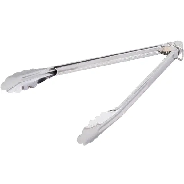 Choice 12" Heavy Duty Stainless Steel Utility Tongs 1