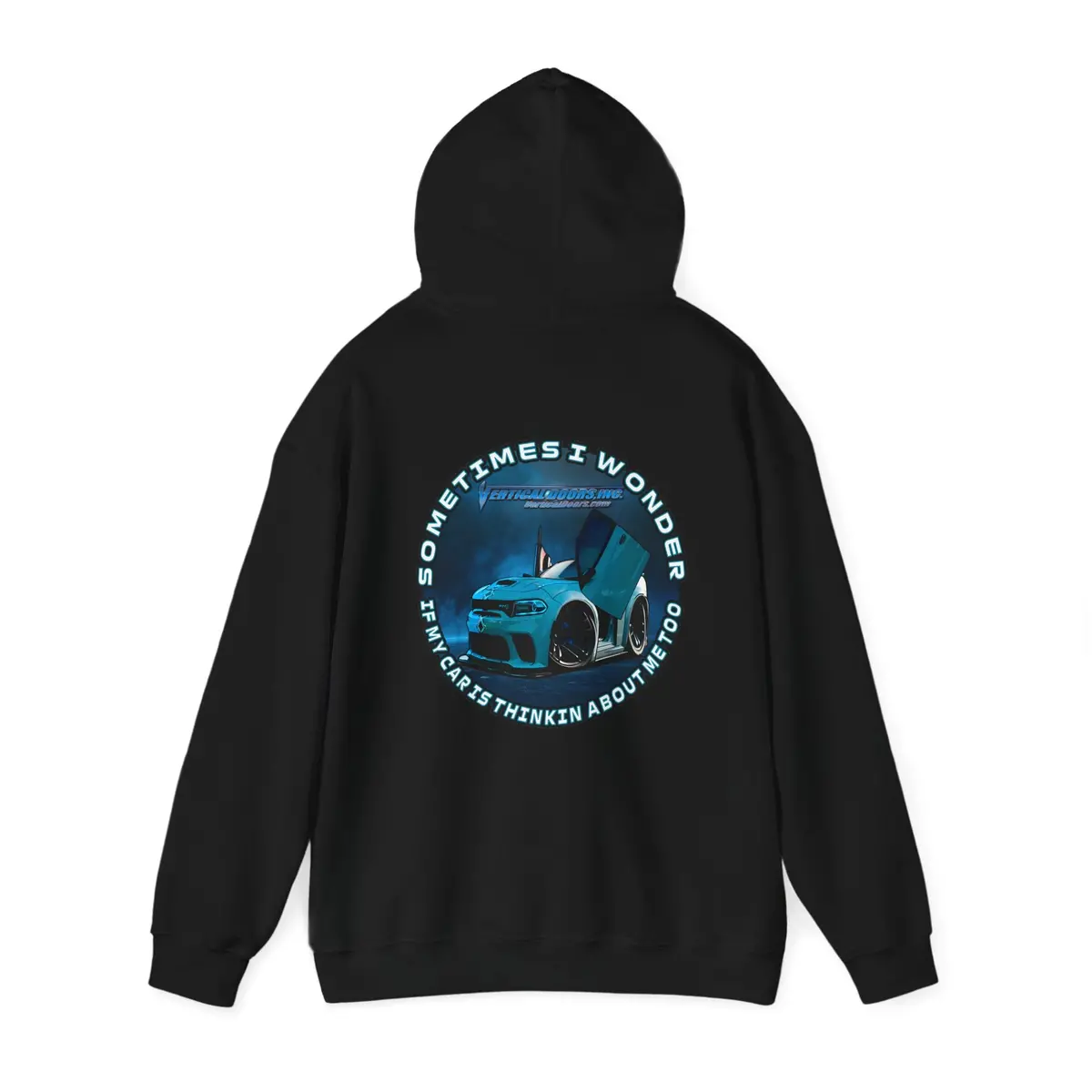 Pullovers - Dodge Charger Sharkbait_717 - Sometimes I Wonder If My Car Is Thinking About Me Too - Unisex Heavy Blend™ Hooded Sweatshirt 3