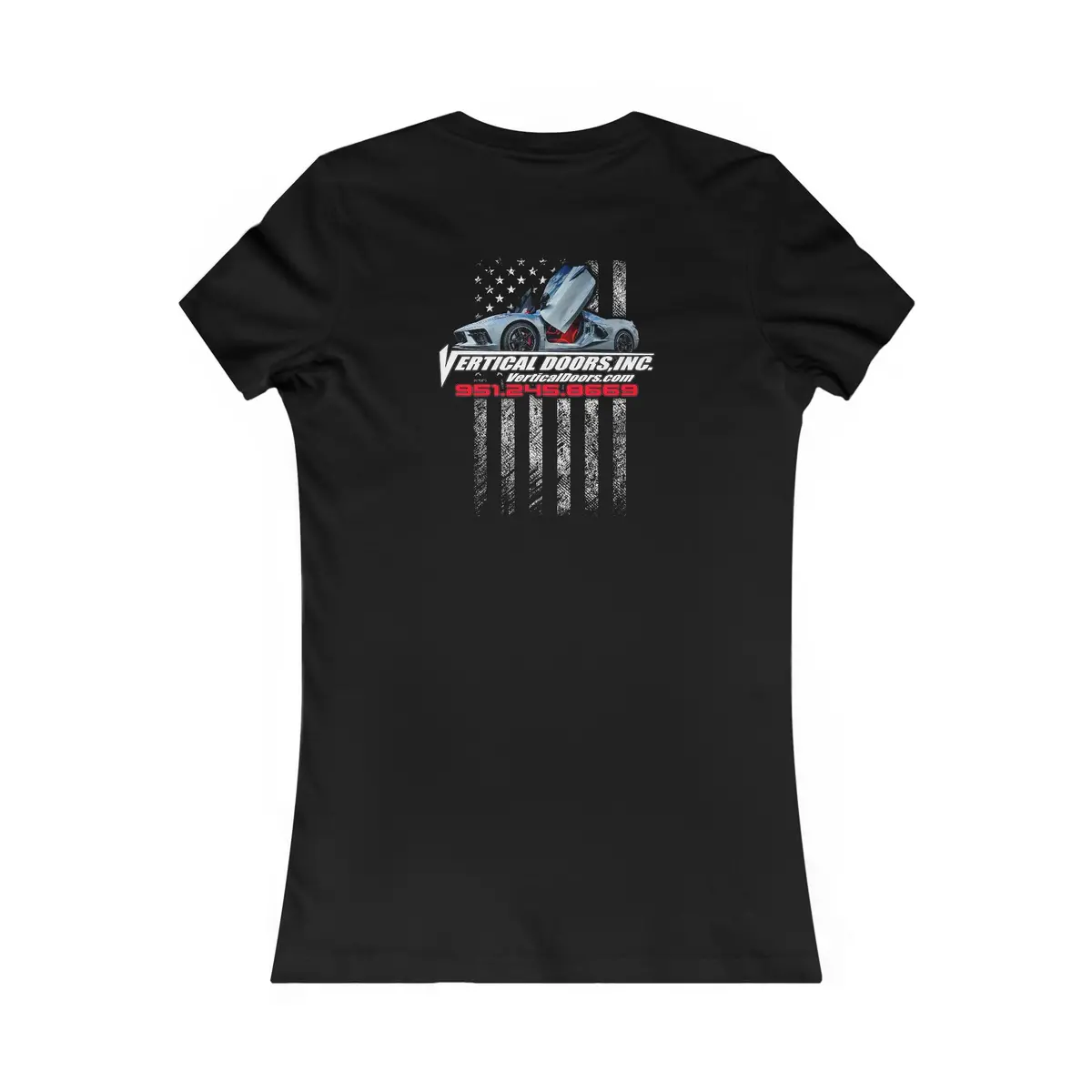 Women's T-Shirt - Chevrolet Corvette C8 Usa Flag Vertical - Women's Favorite Tee 1
