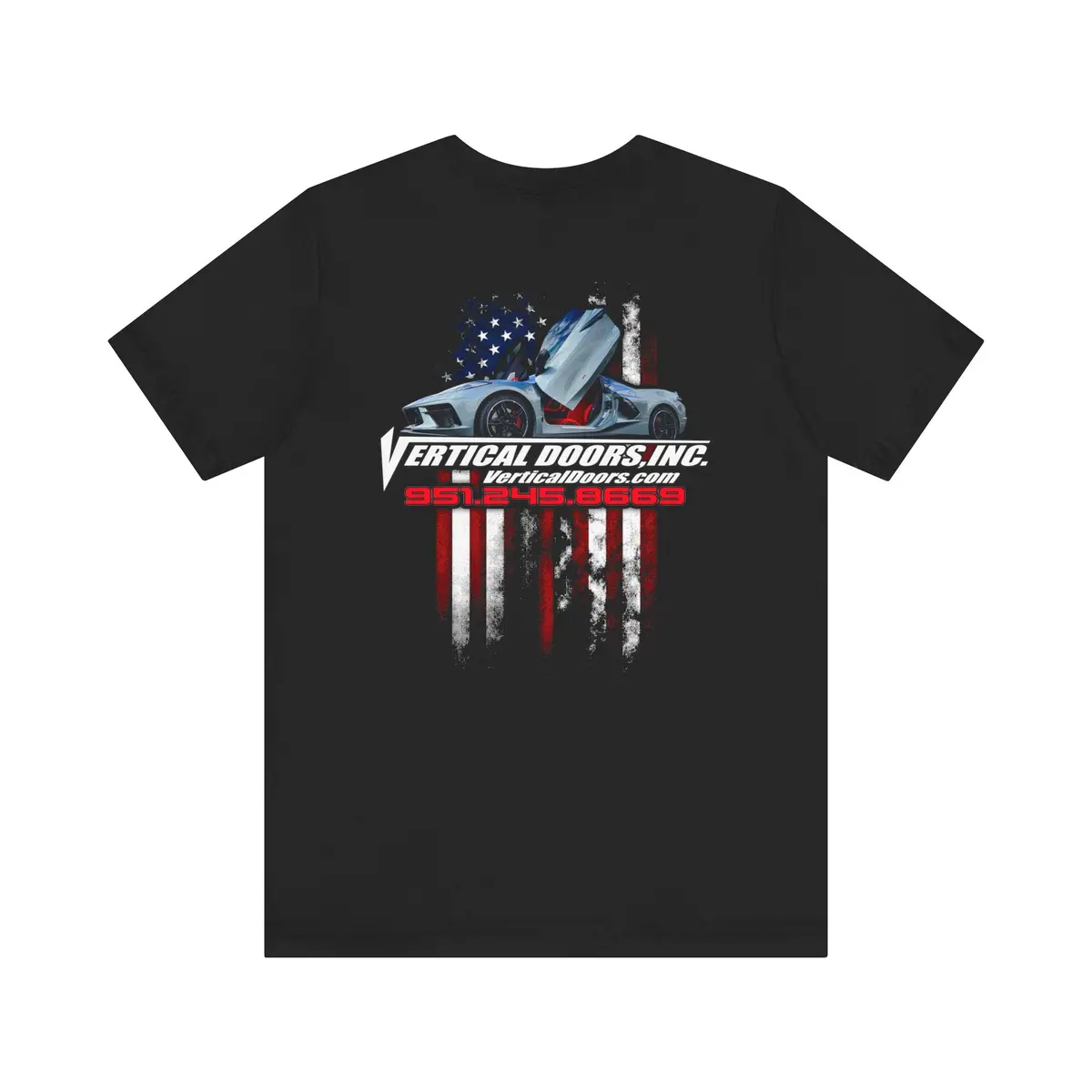 T-Shirt - Chevrolet Corvette C8 Usa Color Flag V - Unisex Jersey Short Sleeve Tee 2