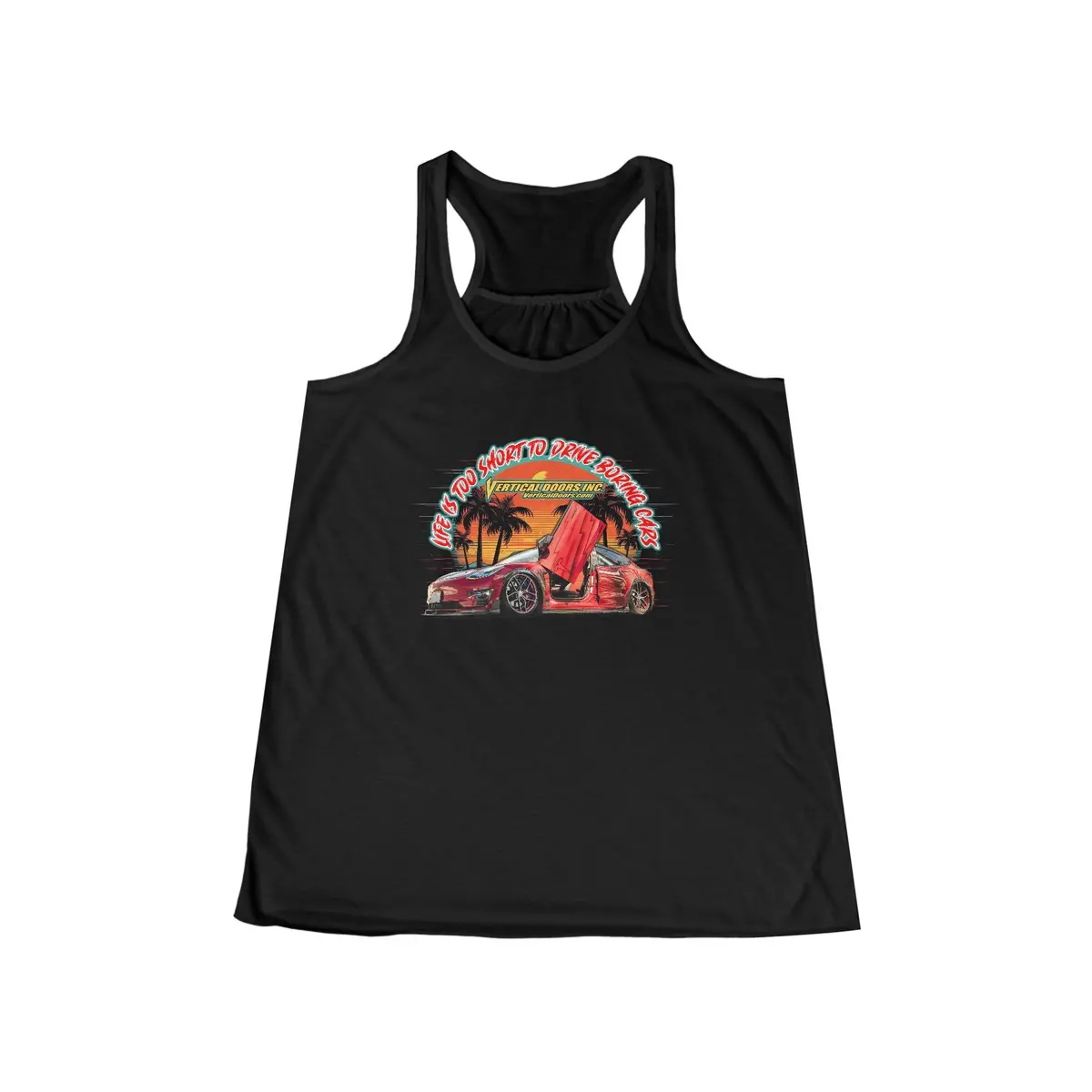 Women's Tank Tops - Tesla Model 3 Tesla_Exllnce - Women's Flowy Racerback Tank 1