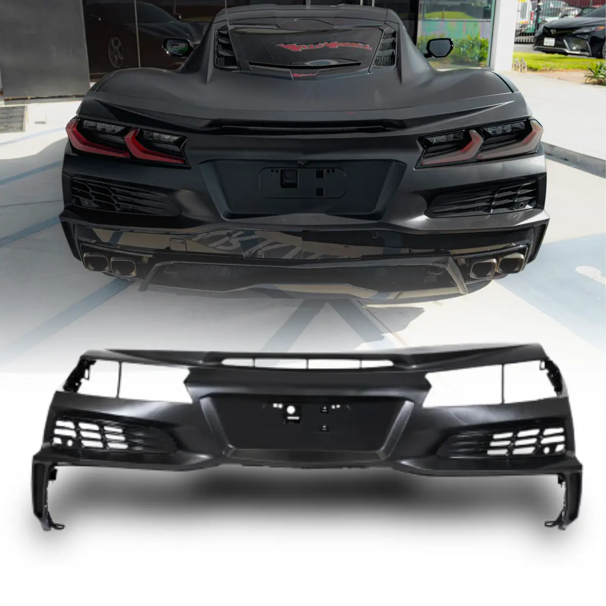 2020-2024 Corvette C8 Stingray Z06 Track Package Conversion Rear Bumper Body Kit 1