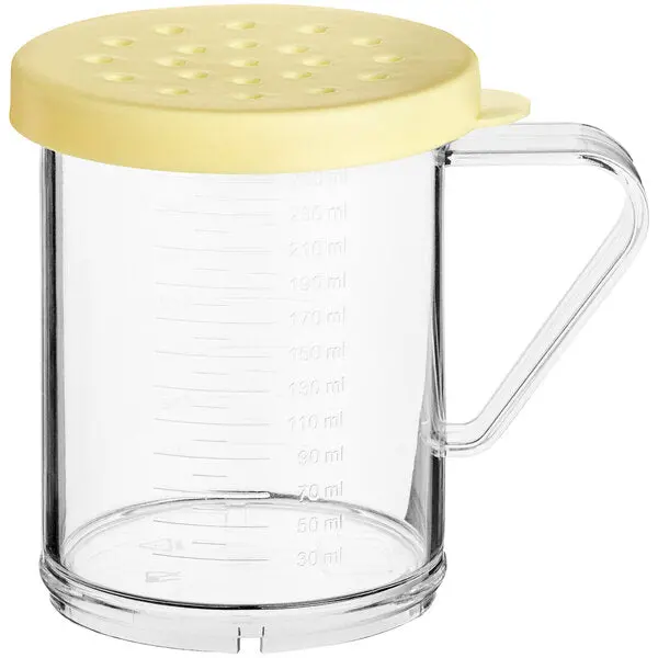 Choice 10 Oz. Shaker With Yellow Lid For Coarsely Ground Spices 1