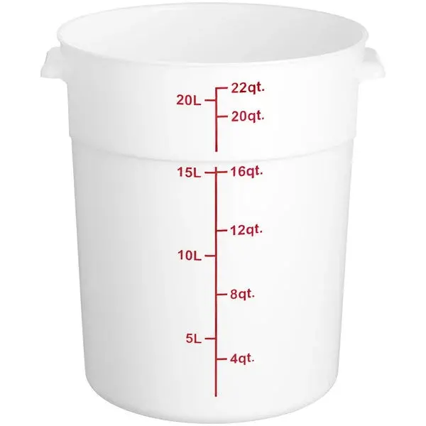22Qt (5Gal) Round White Brine Bucket 1