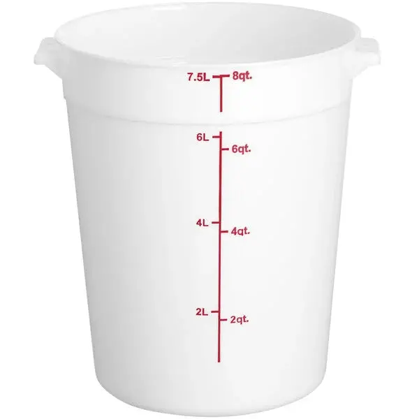 8 Qt. Round White Brine Bucket 1