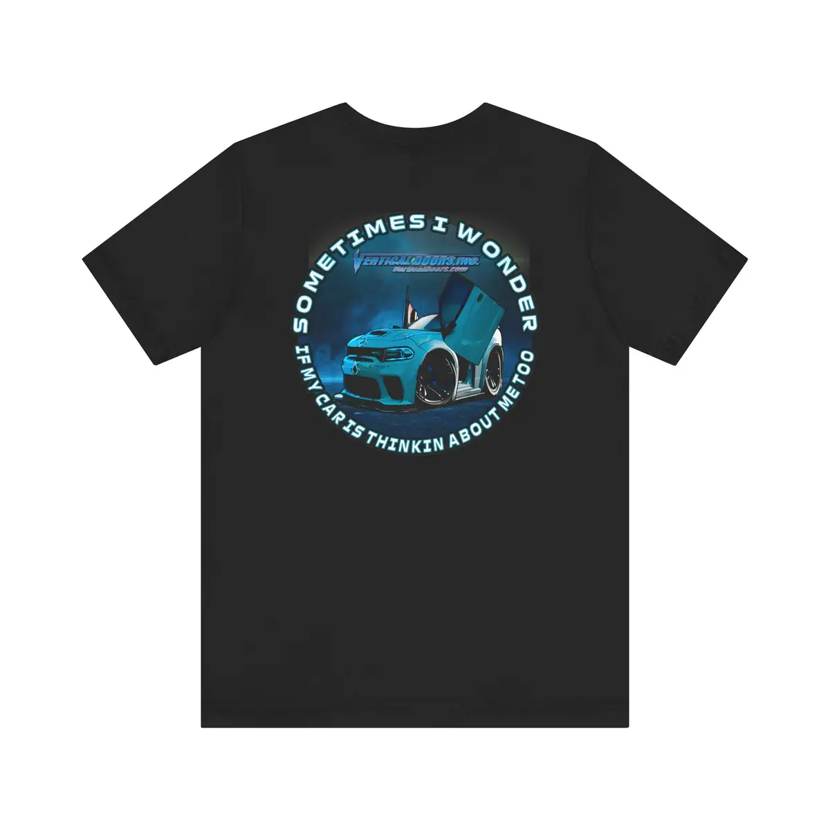 T-Shirt - Dodge Charger Sharkbait_717 - Sometimes I Wonder If My Car Is Thinking About Me Too - Unisex Jersey Short Sleeve Tee 2