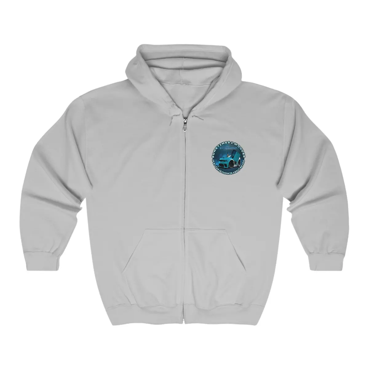 Zip Up Hoodies - Dodge Charger Sharkbait_717 - Sometimes I Wonder If My Car Is Thinking About Me Too - Unisex Heavy Blend™ Full Zip Hooded Sweatshirt 5