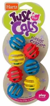 Hartz Just For Cats Midnight Crazies Cat Toy Balls - Assorted (2 Pack) 1