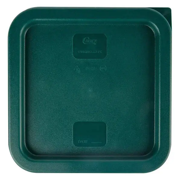 Choice 2-4 Qt Green Polyethylene Food Storage Container Lid 1