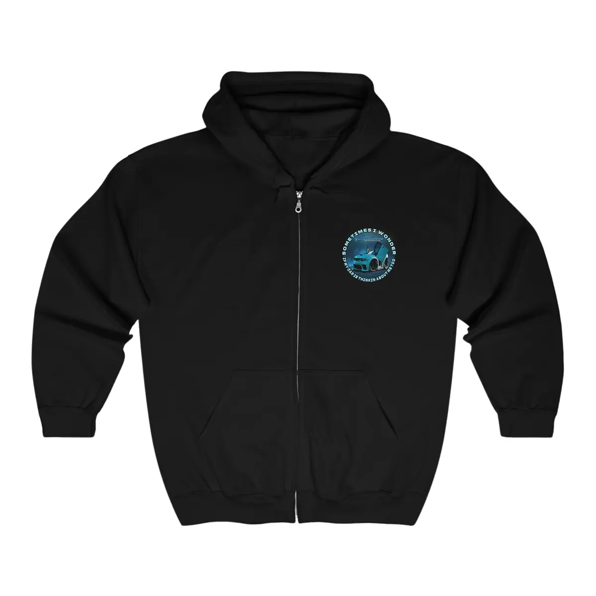 Zip Up Hoodies - Dodge Charger Sharkbait_717 - Sometimes I Wonder If My Car Is Thinking About Me Too - Unisex Heavy Blend™ Full Zip Hooded Sweatshirt 4