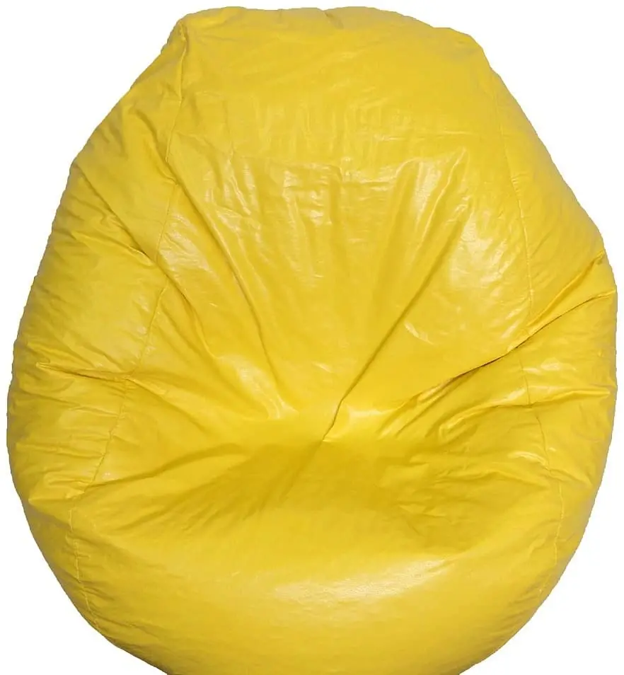 Boscoman - Adult Fun Teardrop Vinyl Beanbag Chair - Yellow - Cover Only 1