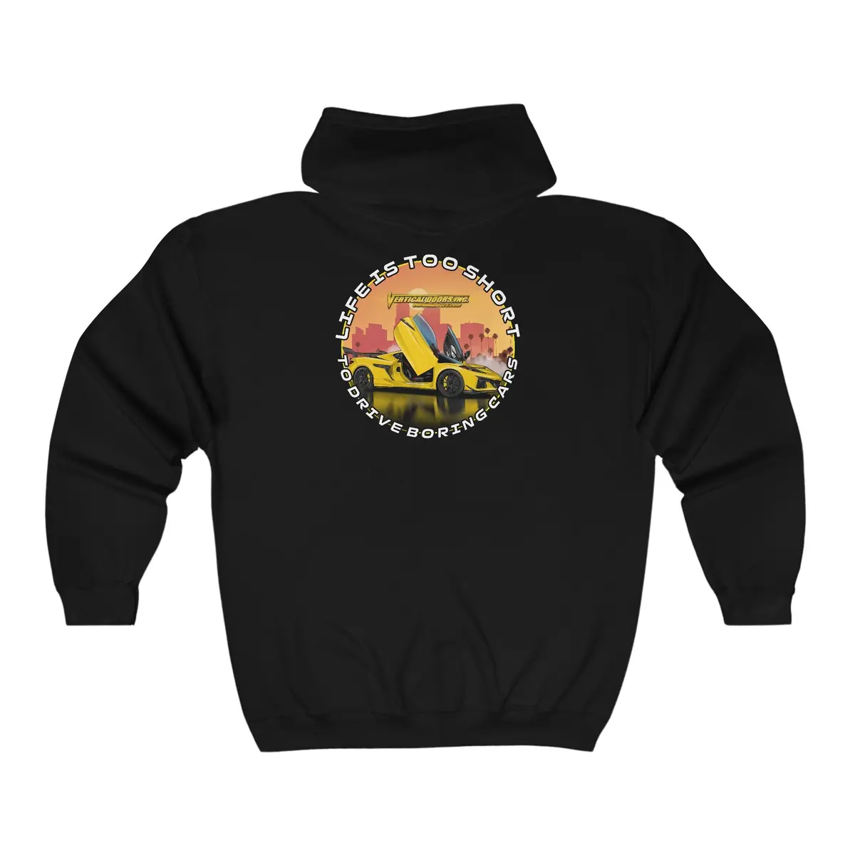 Zip Up Hoodies - Chevrolet Corvette C8 Z06 - Life Is Too Short To Drive Boring Cars - Unisex Heavy Blend™ Full Zip Hooded Sweatshirt 2