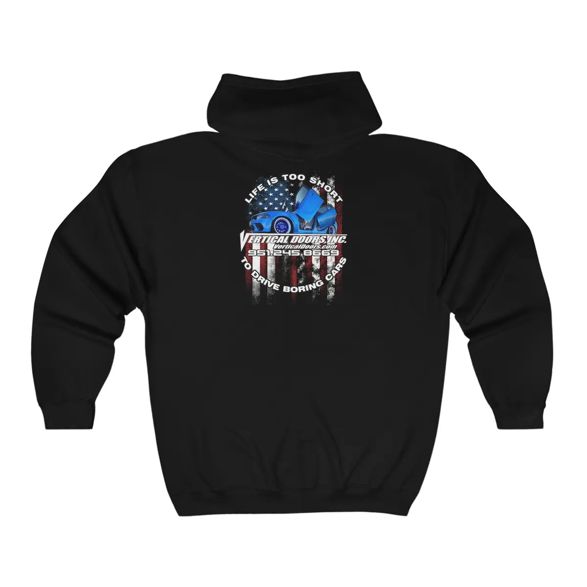 Zip Up Hoodies - Dodge Charger Flag - Unisex Heavy Blend™ Full Zip Hooded Sweatshirt 3