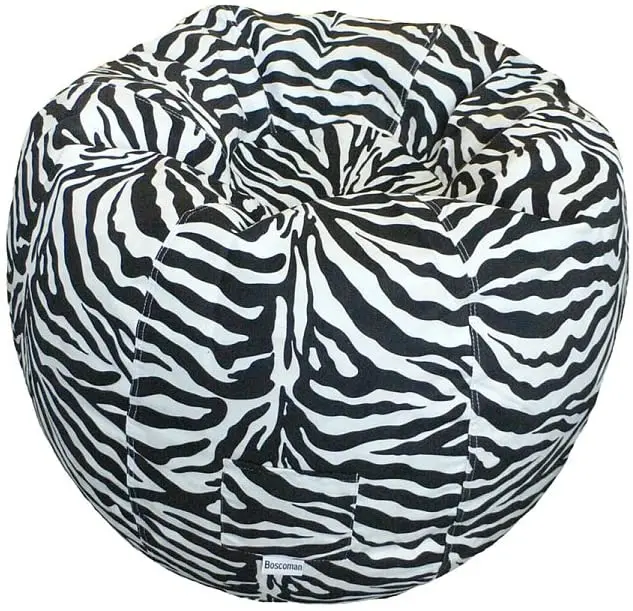 Boscoman - Adult Animal Zebra Beanbag Chair - Cover Only 1