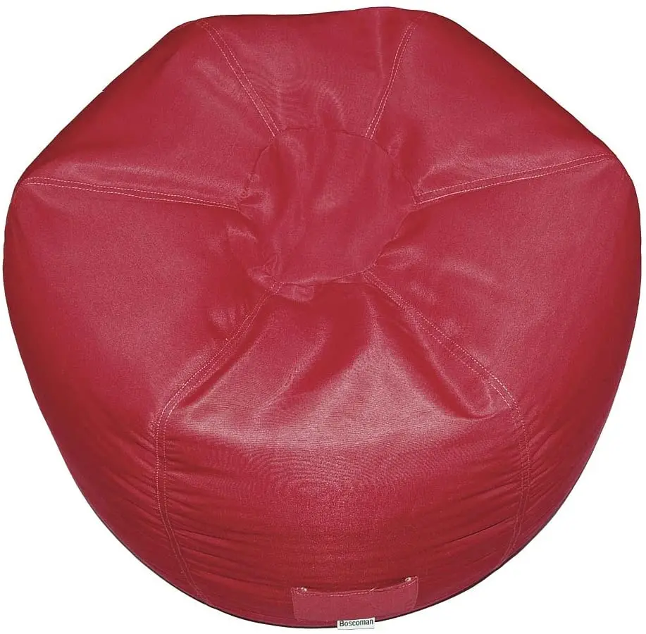 Boscoman - Solid Cotton Beanbag Chair - Red - Cover Only 1