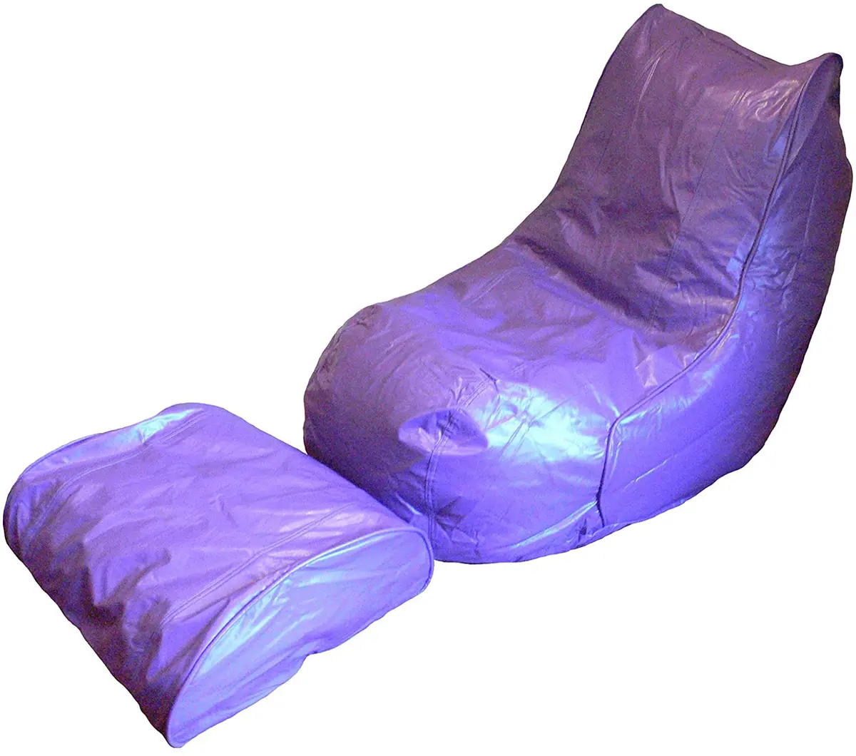 Boscoman - Adult Vinyl Beanbag Lounger W/Footrest Chair - Purple - Cover Only 1