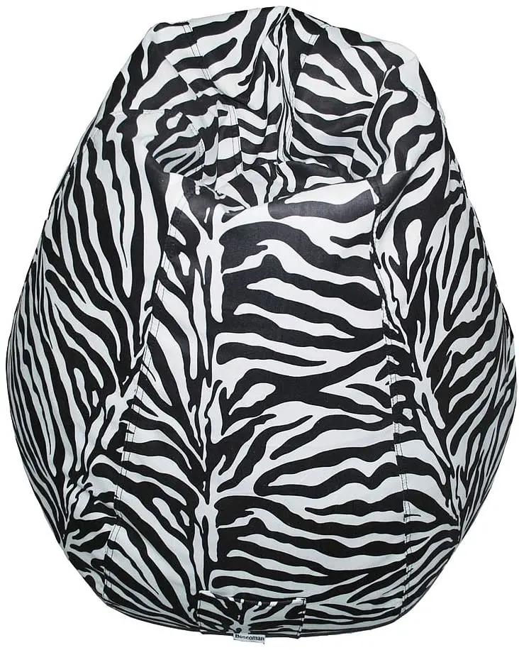 Boscoman - Teen Pearshaped Animal Print Zebra Beanbag Chair 1
