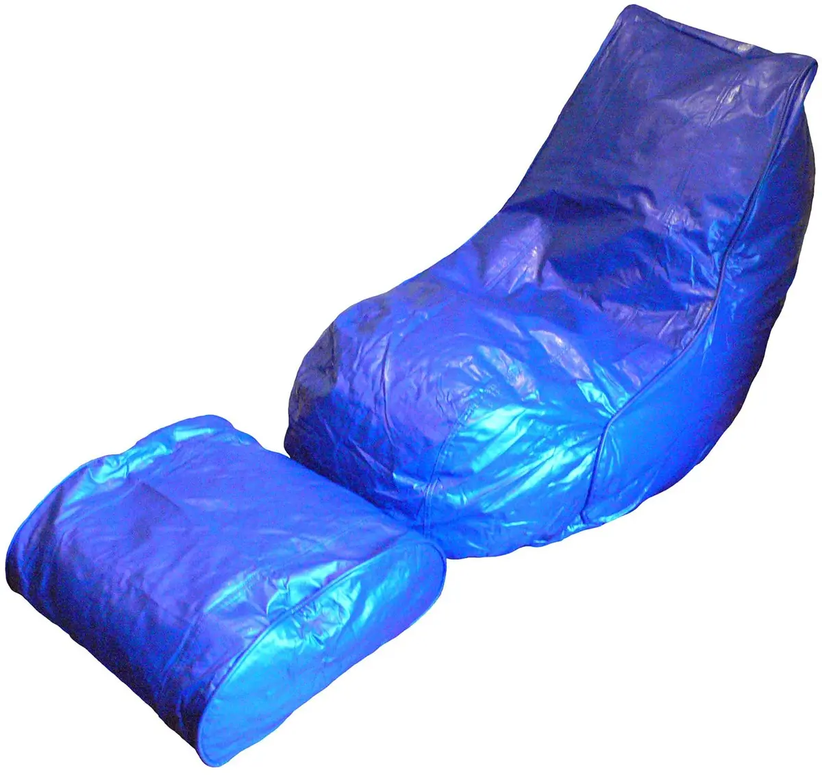 Boscoman - Adult Vinyl Beanbag Lounger W/Footrest Chair - Twilight Blue- Cover Only 1