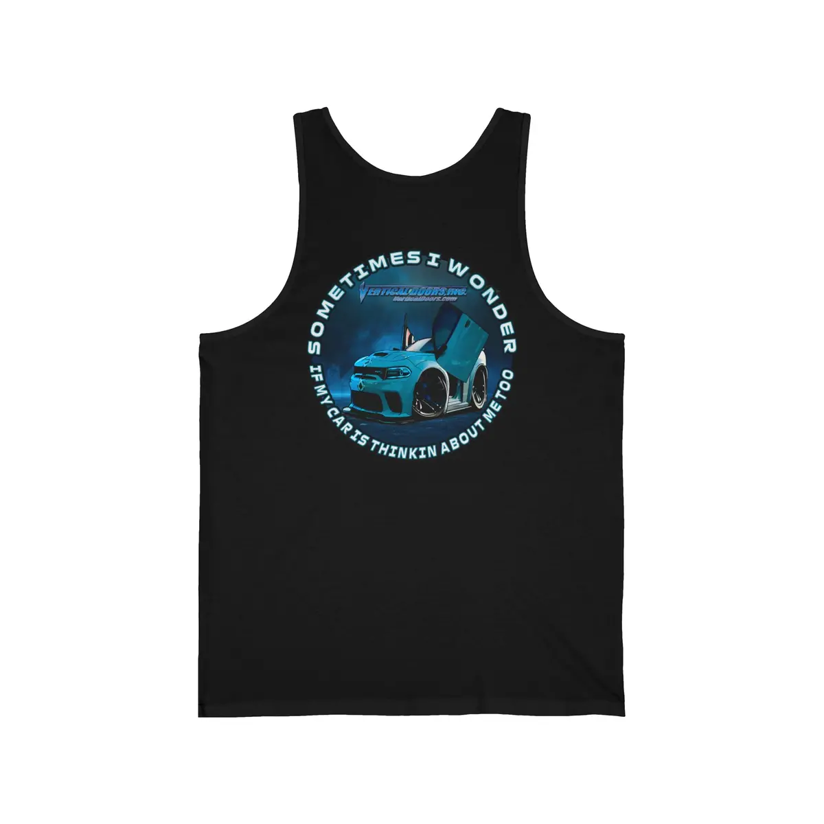 Tank Tops - Dodge Charger Sharkbait_717 - Sometimes I Wonder If My Car Is Thinking About Me Too - Unisex Jersey Tank 2