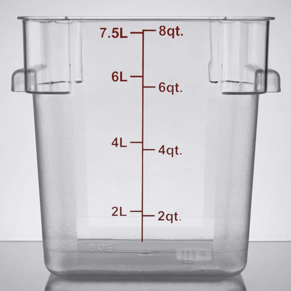 Choice 8 Qt. Square Food Storage Container | Clear 1