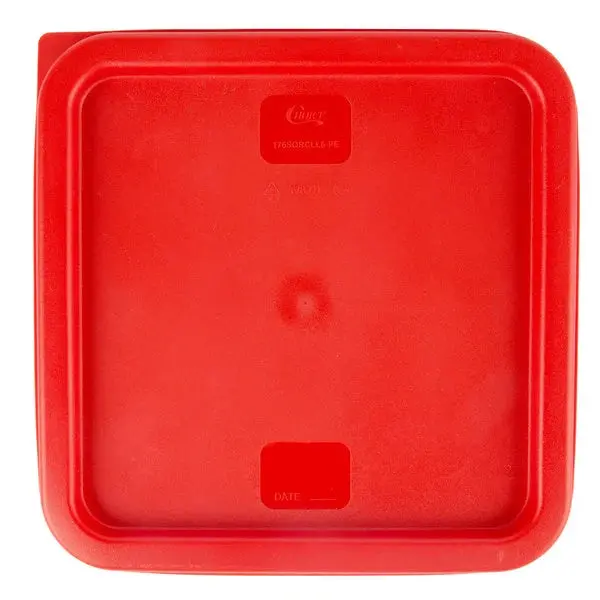 Choice 6-8 Qt Red Food Storage Container Lid 1
