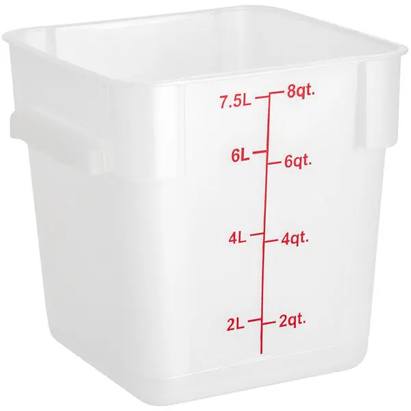 Choice 8 Qt. Square Food Storage Container | Translucent 1