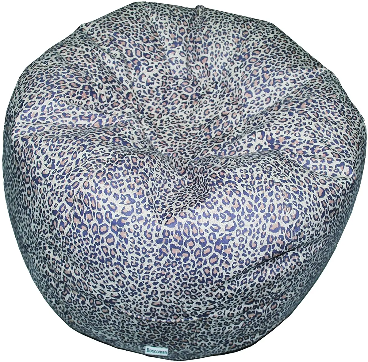 Boscoman - Teen Round Faux Suede Animal Print Leopard Beanbag Chair 1