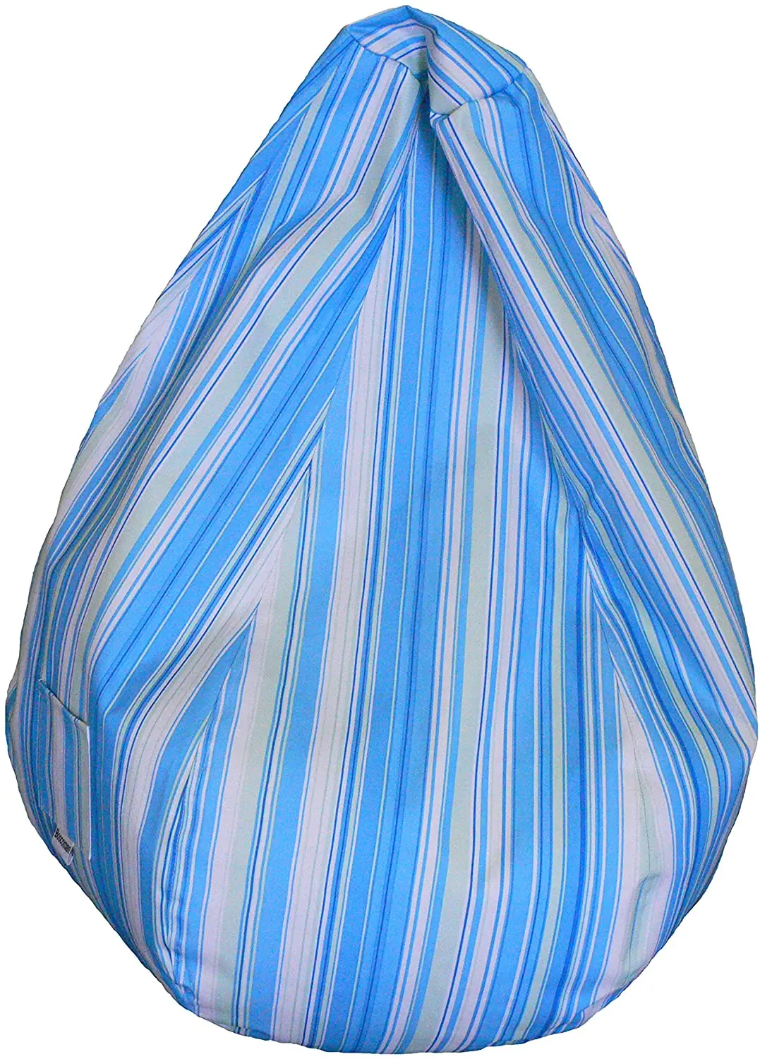 Boscoman - Adult Pear-Shape Striped Beanbag Chair - Blue/Green - Cover Only 1