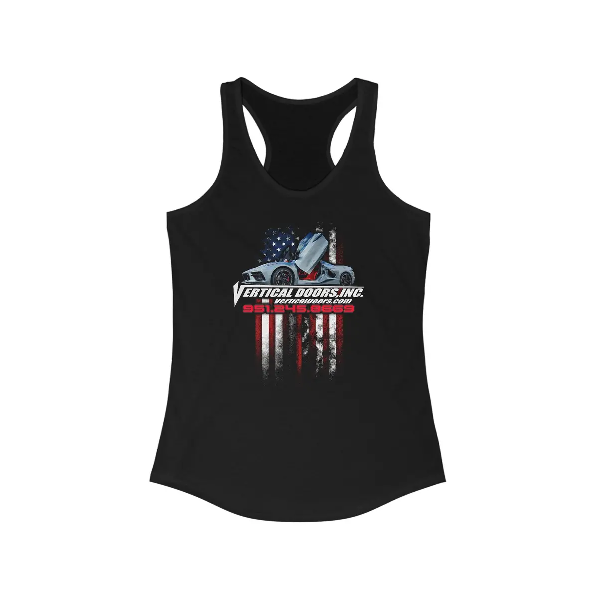 Women's Tank Tops - Chevrolet Corvette C8 Usa Color Flag V - Women's Ideal Racerback Tank 1