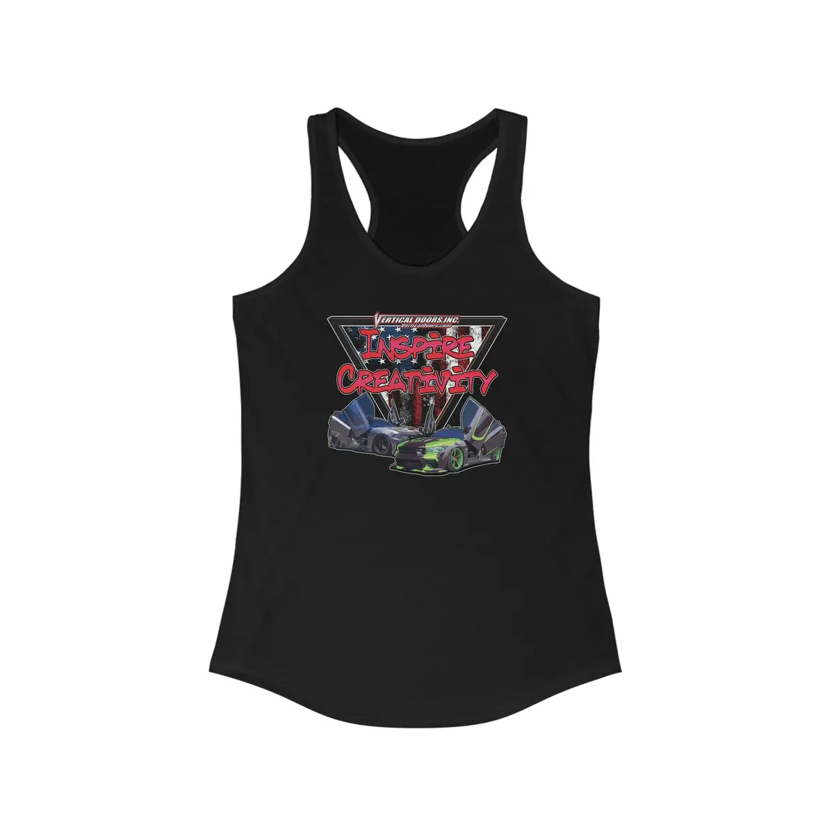 Women's Tank Tops - Dodge Charger Sharkbait_717 - Sometimes I Wonder If My Car Is Thinking About Me Too - Women's Ideal Racerback Tank 1