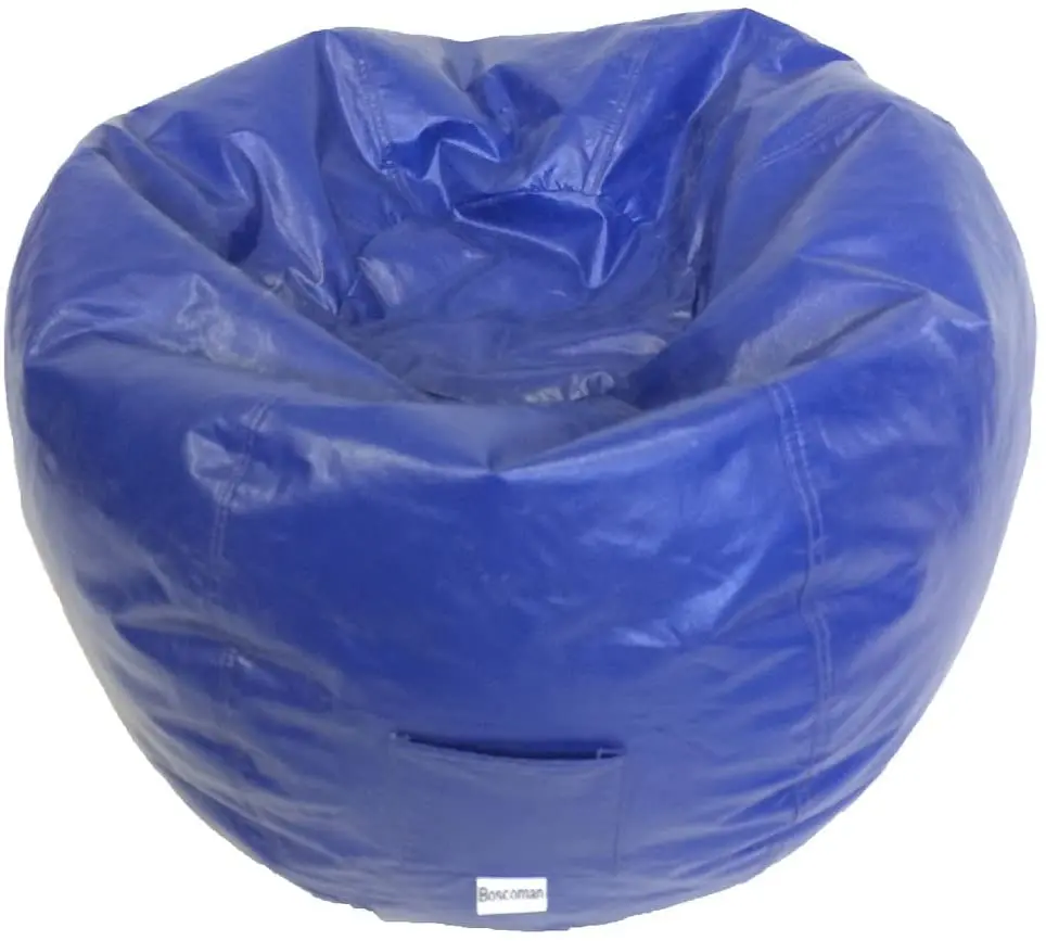 Boscoman - Adult Round Vinyl With Pocket Beanbag Chair - Twilight Blue - Cover Only 1