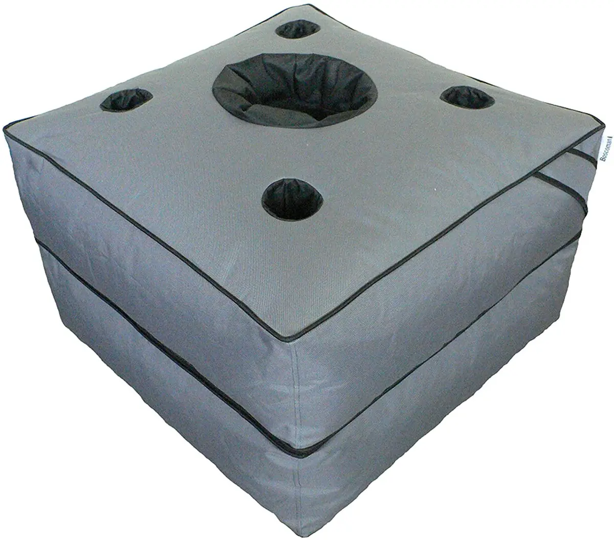 Boscoman - Jumbo Napa Outdoor Ottoman W/Cup & Bottle Holder - Grey - Cover Only 1