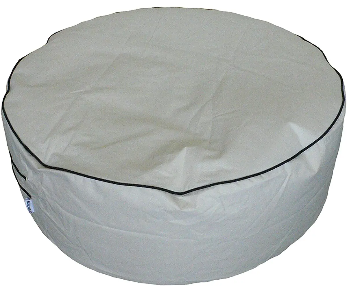 Boscoman - Jumbo Calaveras Outdoor Ottoman With Storage Pocket - Beige - Cover Only 1