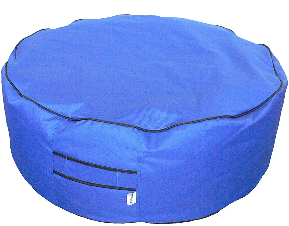 Boscoman - Jumbo Calaveras Outdoor Ottoman With Storage Pocket - Blue - Cover Only 1
