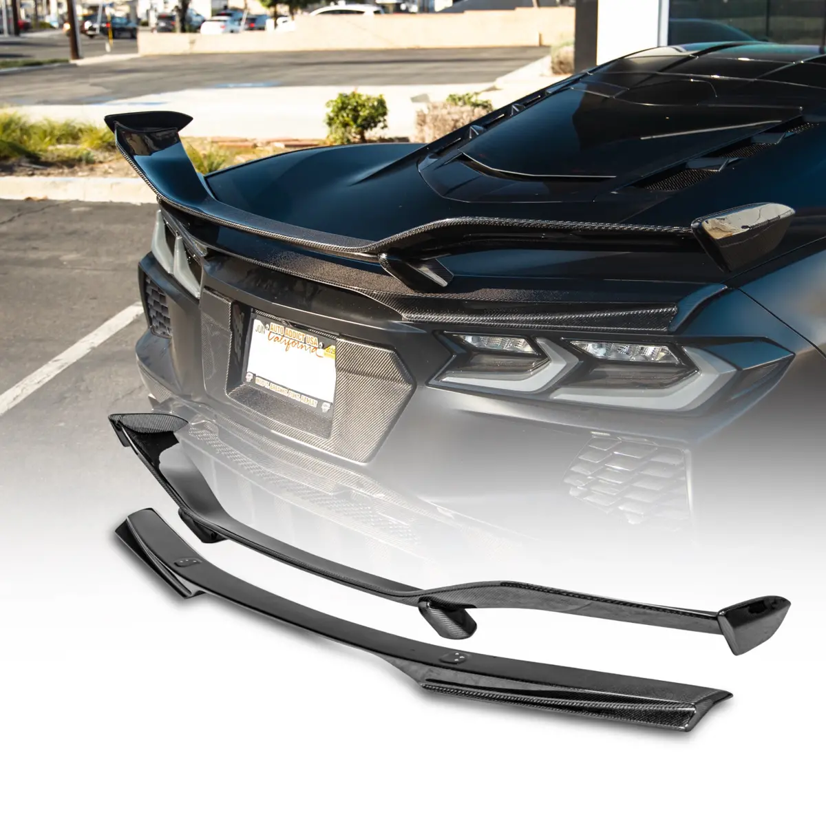 2020-2026 Corvette C8 Type-Z07 Style Rear Spoiler Carbon Fiber 2Pc For Stingray 1