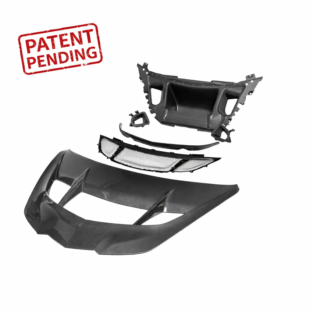 2025-2026 C8 Zr1/Zr1x Ztk Type-Oem Hood Functional Dry Carbon Fiber Double Sided 6Pcs Kit 1