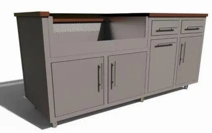 Challenger Designs Coastal Series 67.25 Gwdd Cappuccino W/ Textured Black Top / Shaker Door - Don K 1