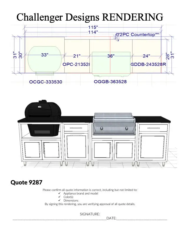 Challenger Designs Custom Outdoor Kitchen Island Quote 9287 Chris Persinger 1