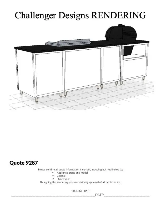 Challenger Designs Custom Outdoor Kitchen Island Quote 9287 Chris Persinger 2