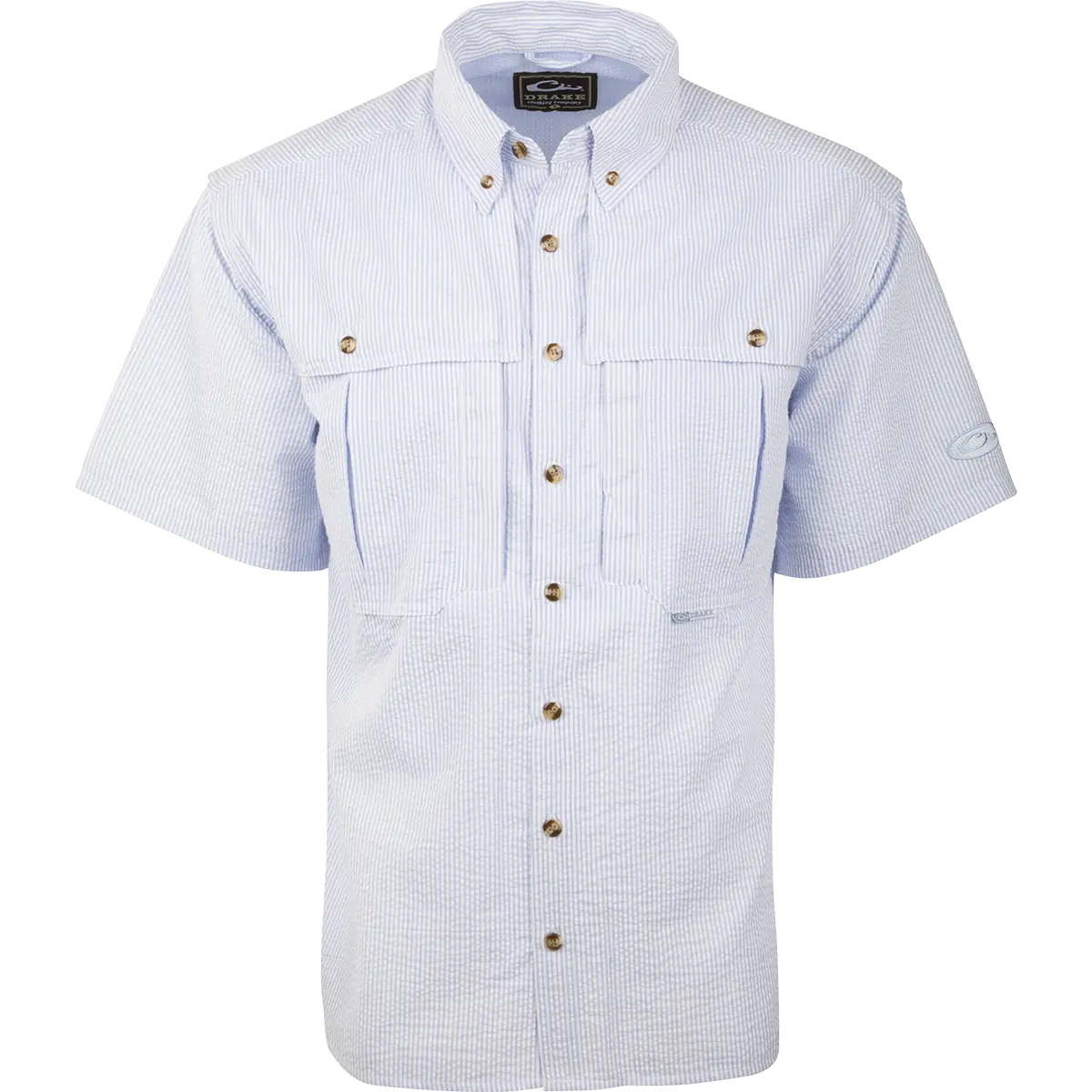 Seersucker Wingshooter's Shirt S/S - Blue 1