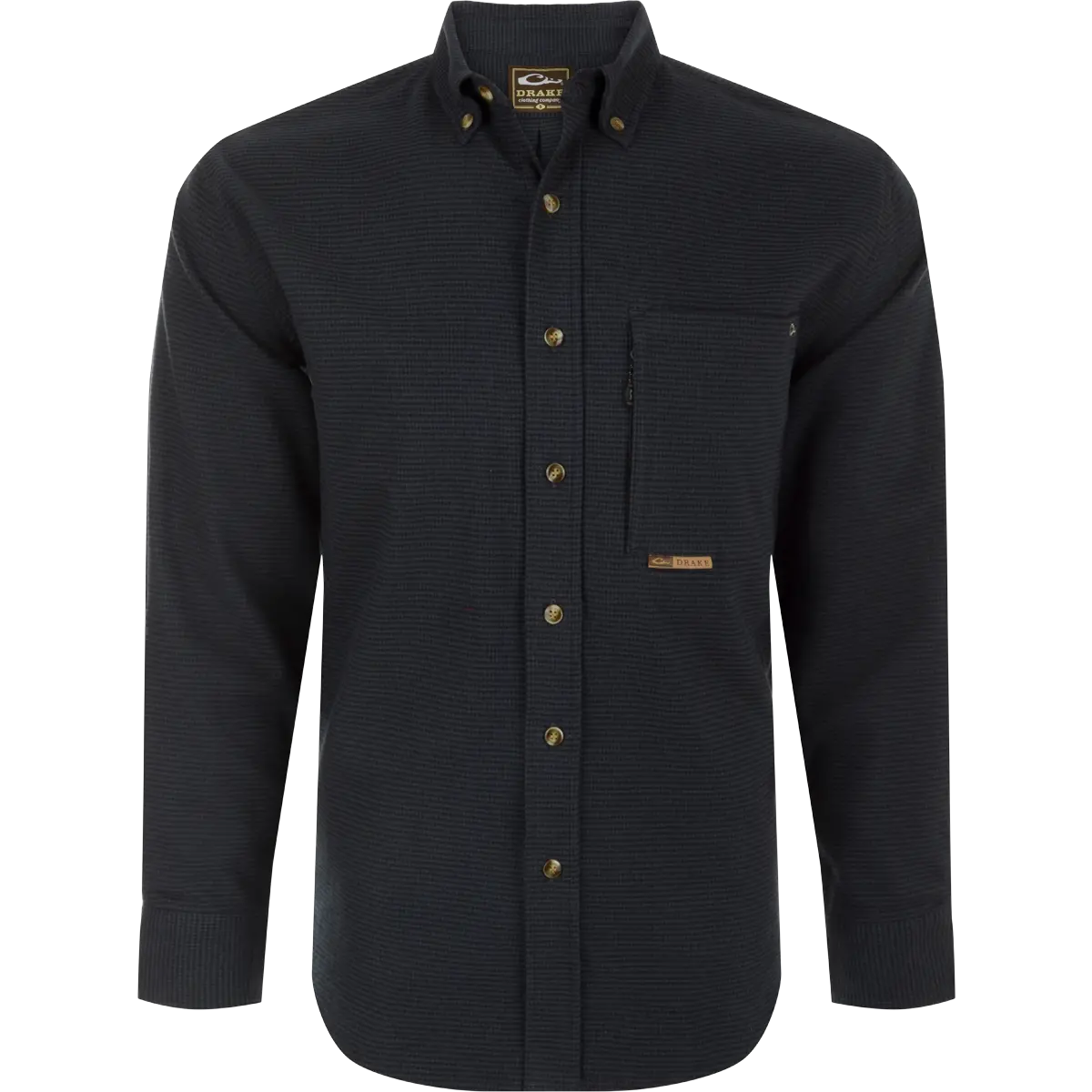 Autumn Brushed Twill Houndstooth Button-Down Long Sleeve Shirt 1