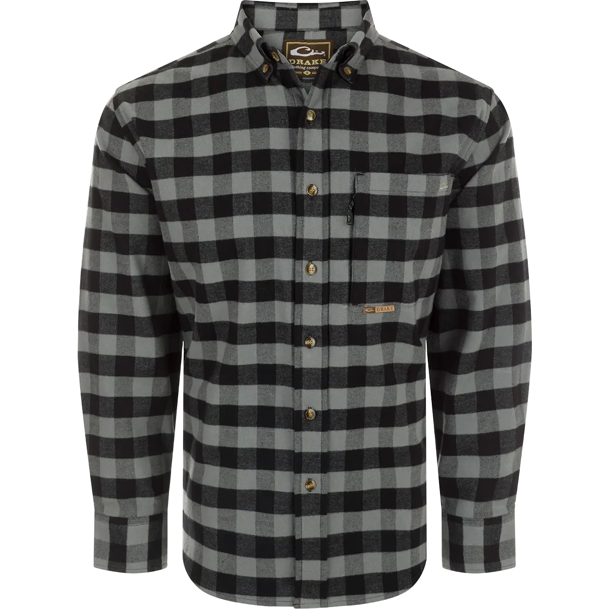 Autumn Brushed Twill Buffalo Plaid Button-Down Long Sleeve Shirt 1