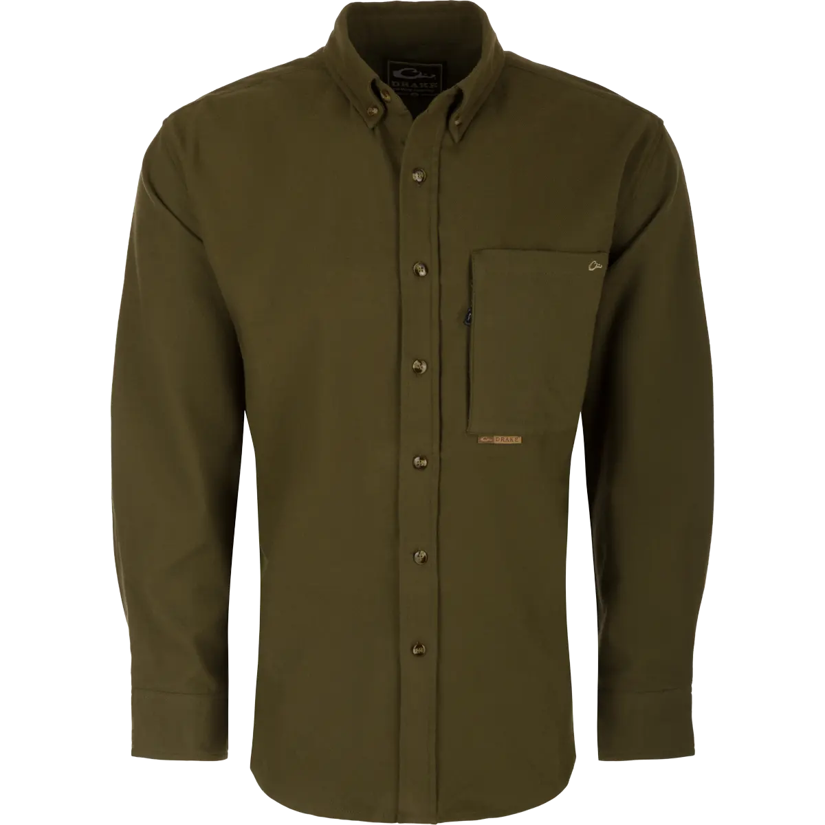 Autumn Brushed Twill Solid Button-Down Long Sleeve Shirt 1