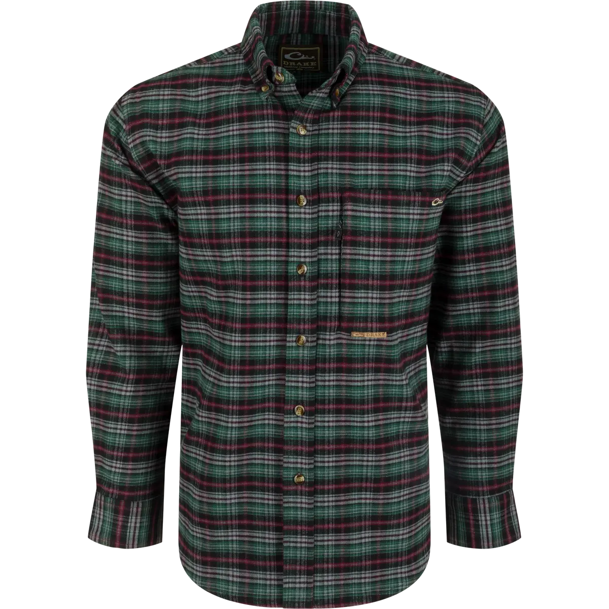 Autumn Brushed Twill Plaid Button-Down Long Sleeve Shirt 1