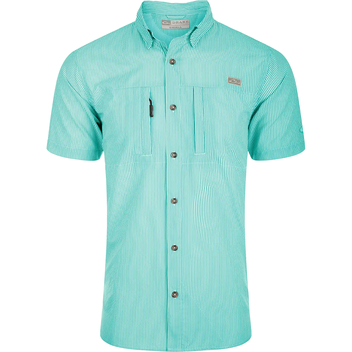 Classic Seersucker Stripe Button-Down Short Sleeve Shirt 1