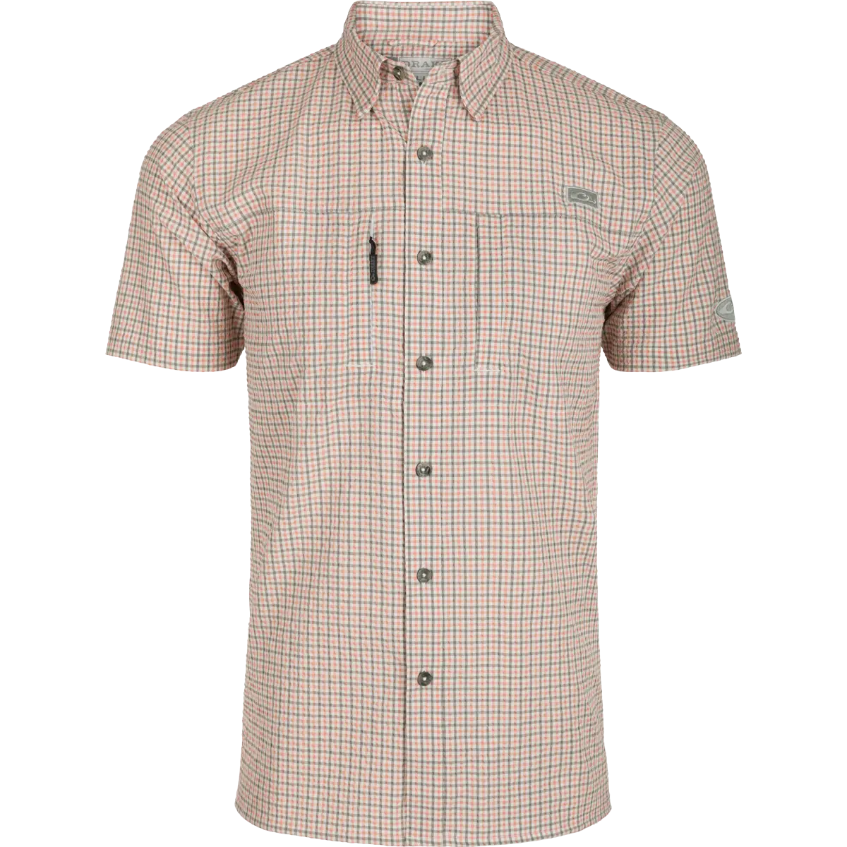 Classic Seersucker Grid Check Short Sleeve Shirt 1