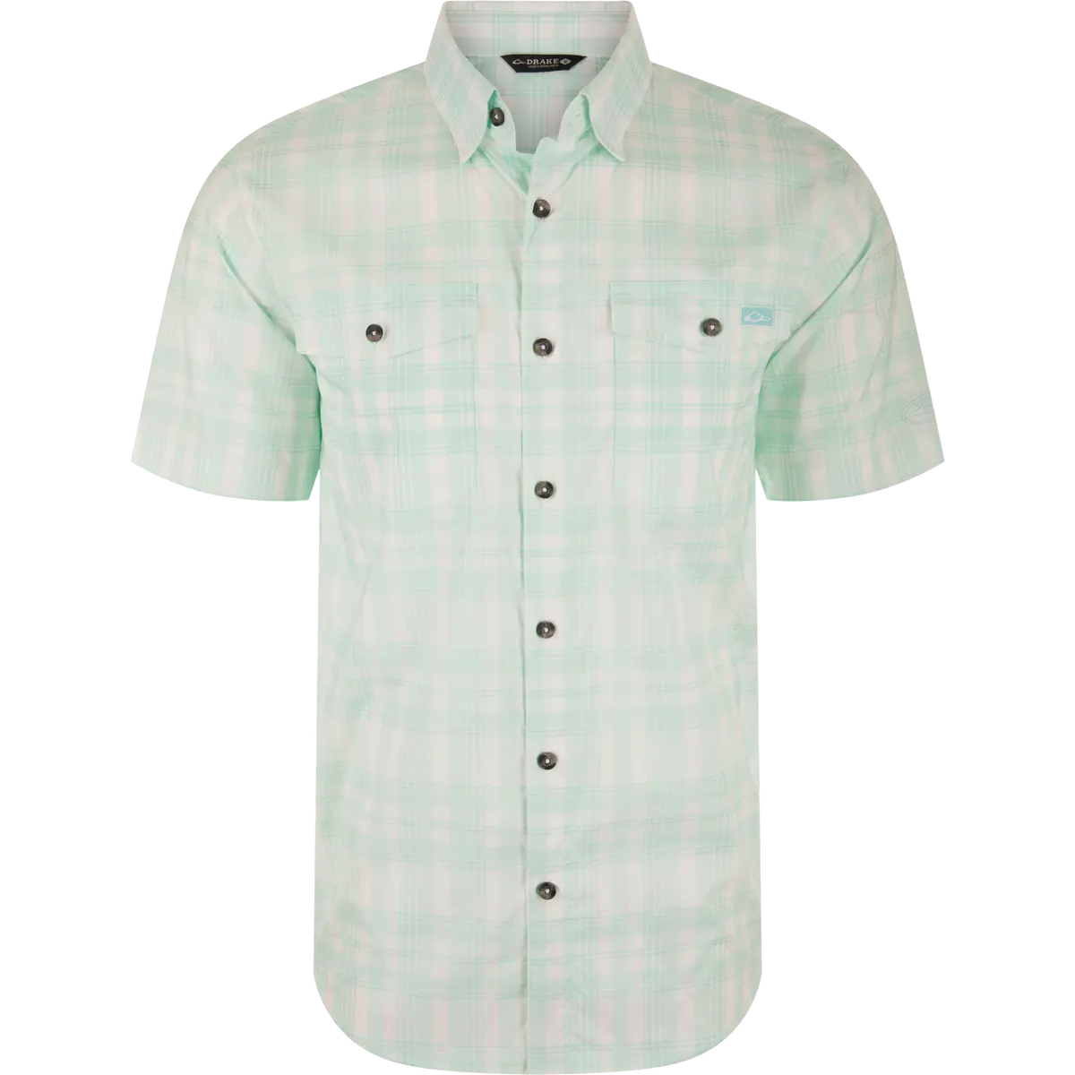 Frat Faded Plaid Button-Down Short Sleeve Shirt 1
