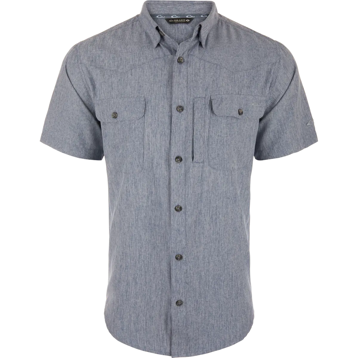 Cinco Ranch Chambray Performance Short Sleeve Shirt 1