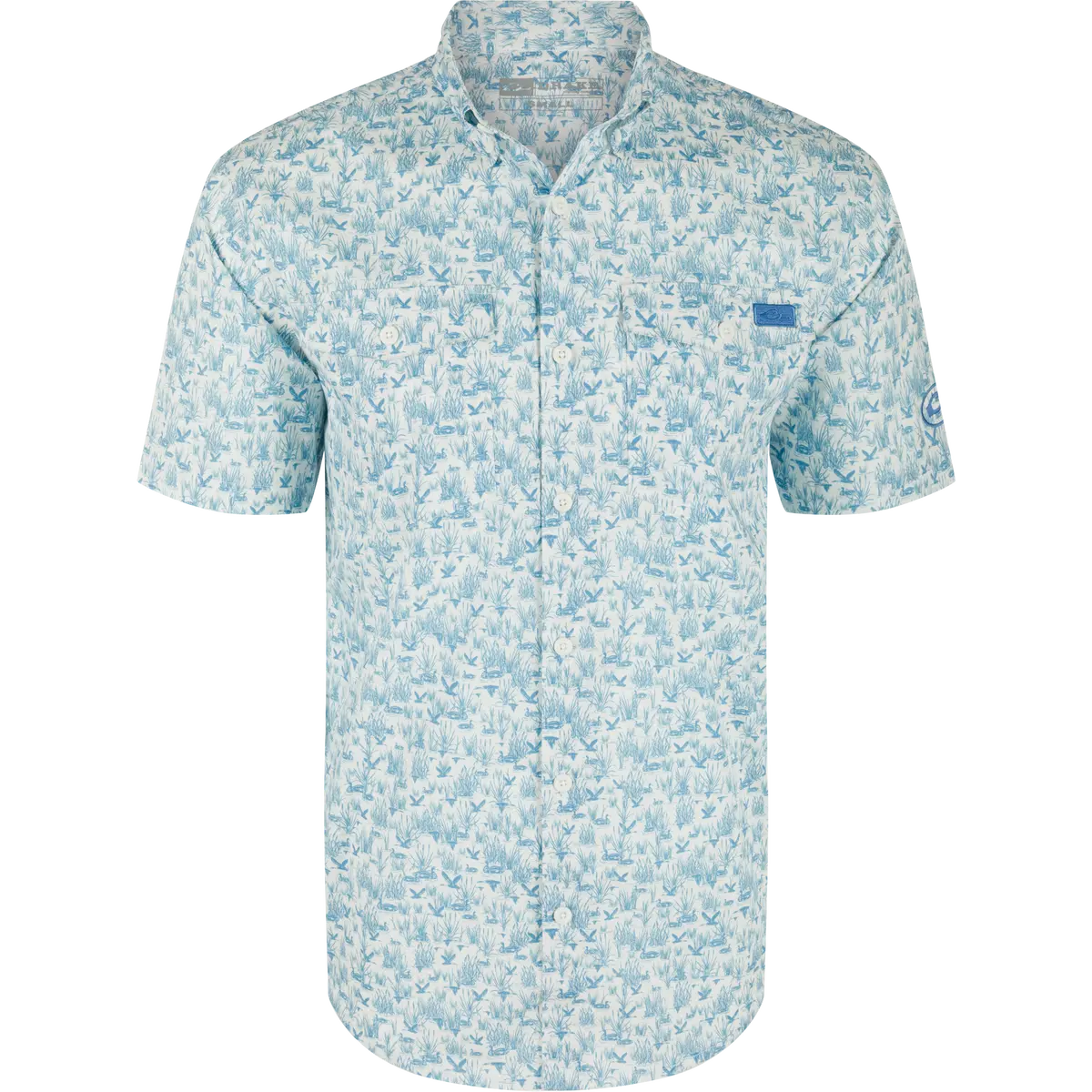 Cotton Marsh Print Short Sleeve Shirt 1