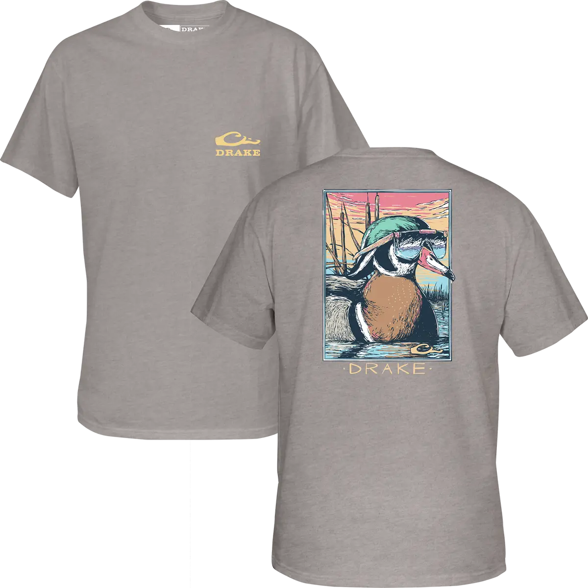 Youth Pop Art Wood Duck Sunglasses T-Shirt 1